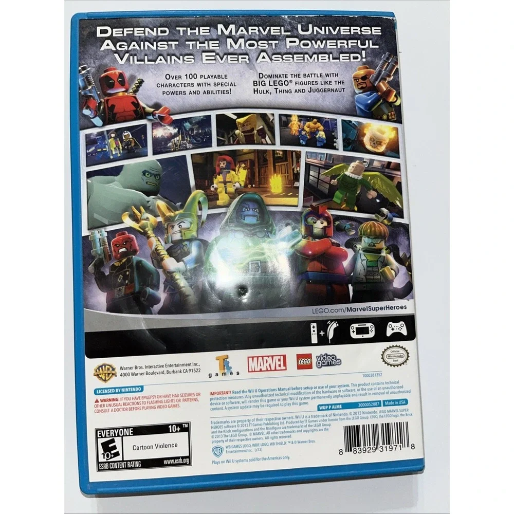LEGO Marvel Super Heroes for Nintendo Wii U.‎ Game and box. No manual